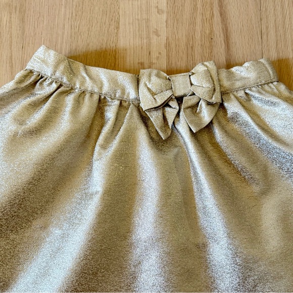 Gymboree Bow Metallic Gold Fashion Jacquard Skirt, Size 7 - Picture 2 of 6